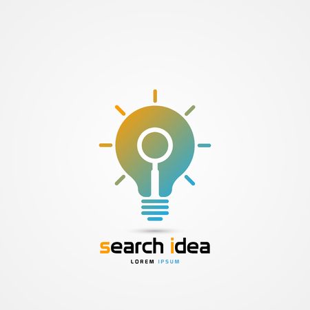 Looking for an idea, creative concept. Magnifying glass vector illustration.のイラスト素材