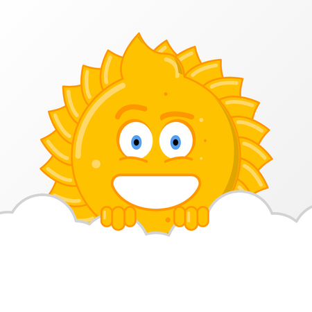 Happy smiling cute sun. Hello summer concept. Vector illustrationのイラスト素材
