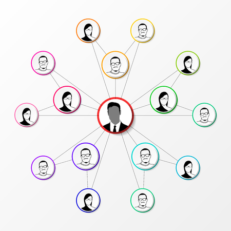 Network concept. Social connection. Group of people. Vector illustrationのイラスト素材