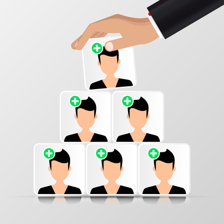 Group of people. Business concept. Pyramid. Organization. Vector illustrationのイラスト素材