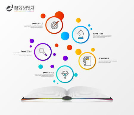 Infographic design template. Creative concept with 5 steps. Can be used for workflow layout, diagram, banner, webdesign. Vector illustrationのイラスト素材