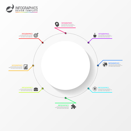 Infographic design template. Creative concept with 8 steps. Can be used for workflow layout, diagram, banner, webdesign. Vector illustrationのイラスト素材