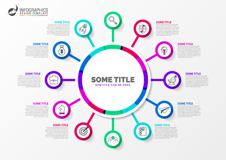Infographic design template. Creative concept with 12 steps. Can be used for workflow layout, diagram, banner, webdesign. Vector illustrationのイラスト素材