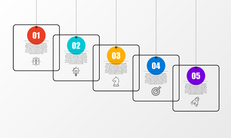 Infographic design template. Creative concept with 5 steps. Can be used for workflow layout, diagram, banner, webdesign. Vector illustrationのイラスト素材