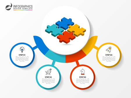 Infographic design template. Creative concept with 4 steps. Can be used for workflow layout, diagram, banner, webdesign. Vector illustrationのイラスト素材
