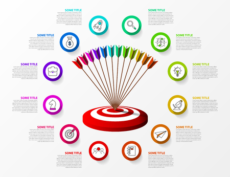 Infographic design template. Creative concept with 12 steps. Can be used for workflow layout, diagram, banner, webdesign. Vector illustrationのイラスト素材