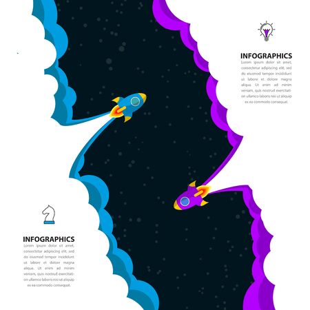 Infographic design template. Creative concept with 2 steps. Can be used for workflow layout, diagram, banner, webdesign. Vector illustrationのイラスト素材