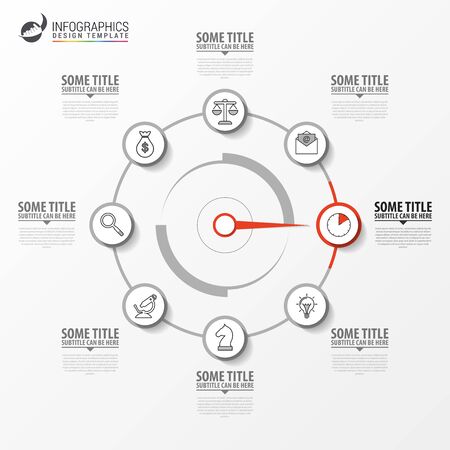 Infographic design template. Creative concept with 8 steps. Can be used for workflow layout, diagram, banner, webdesign. Vector illustrationの写真素材