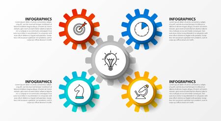 Infographic design template. Creative concept with 4 steps. Can be used for workflow layout, diagram, banner, webdesign. Vector illustrationのイラスト素材