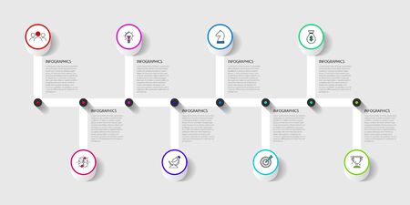 Infographic design template. Creative concept with 8 steps. Can be used for workflow layout, diagram, banner, webdesign. Vector illustrationのイラスト素材