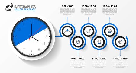 Infographic design template. Creative concept with 6 steps. Can be used for workflow layout, diagram, banner, webdesign. Vector illustrationのイラスト素材
