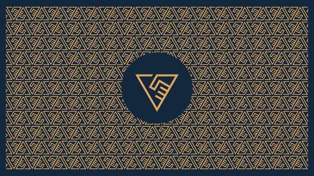 Geometric Seamless Pattern Vector. Handshake in triangles. Business conceptのイラスト素材