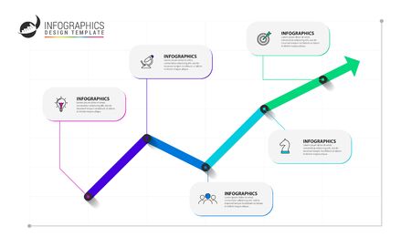 Infographic design template. Creative concept with 5 steps. Can be used for workflow layout, diagram, banner, webdesign.のイラスト素材