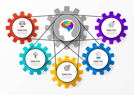 Infographic design template. Creative concept with 5 steps. Can be used for workflow layout, diagram, banner, webdesign. Vector illustrationのイラスト素材