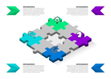 Infographic design template. Creative concept with 4 steps. Can be used for workflow layout, diagram, banner, webdesign. Vector illustrationのイラスト素材