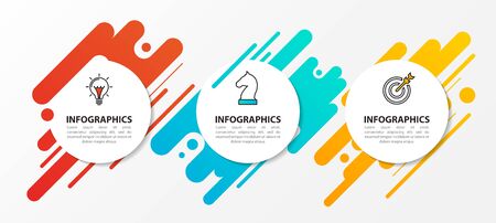 Infographic design template. Creative concept with 3 steps. Can be used for workflow layout, diagram, banner, webdesign. Vector illustrationのイラスト素材