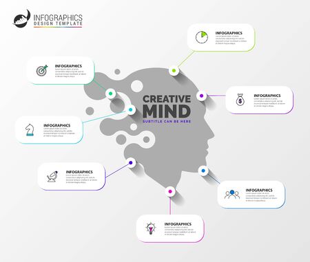 Infographic design template. Creative concept with 7 steps. Can be used for workflow layout, diagram, banner, webdesign. Vector illustrationのイラスト素材