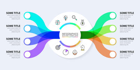 Infographic design template. Creative concept with 8 steps. Can be used for workflow layout, diagram, banner, webdesign. Vector illustrationのイラスト素材