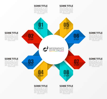 Infographic design template. Creative concept with 8 steps. Can be used for workflow layout, diagram, banner, webdesign. Vector illustrationのイラスト素材