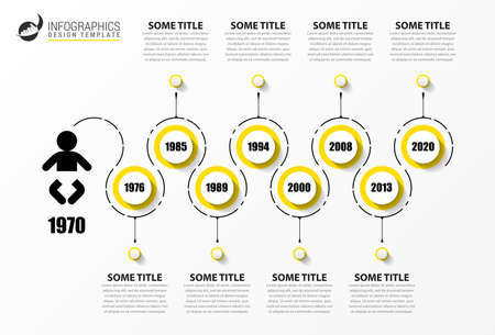 Infographic design template. Timeline concept with 8 steps. Can be used for workflow layout, diagram, banner, webdesign. Vector illustrationのイラスト素材