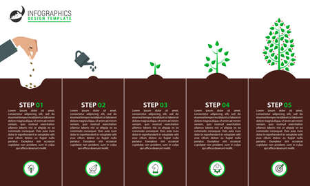 Infographic design template. Creative concept with 5 steps. Can be used for workflow layout, diagram, banner, webdesign. Vector illustrationのイラスト素材