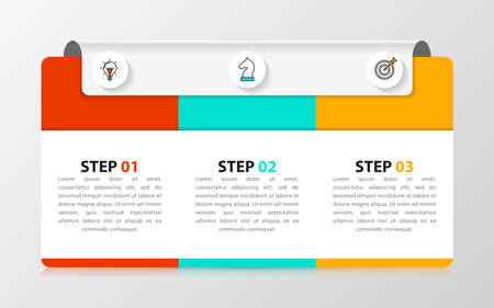 Infographic design template. Creative concept with 3 steps. Can be used for workflow layout, diagram, banner, web design. Vector illustrationのイラスト素材