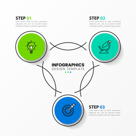 Infographic design template. Creative concept with 3 steps. Can be used for workflow layout, diagram, banner, webdesign. Vector illustrationのイラスト素材
