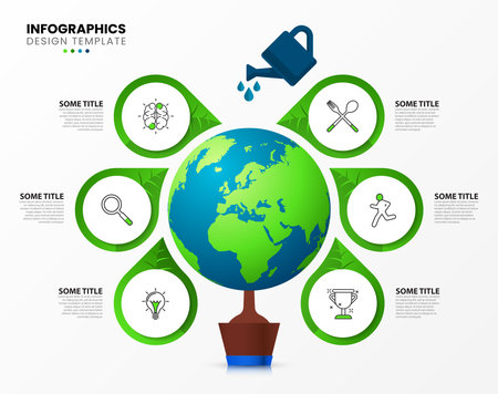 Infographic design template. Creative concept with 6 steps. Can be used for workflow layout, diagram, banner, webdesign. Vector illustrationのイラスト素材
