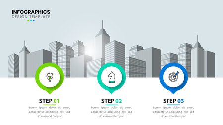Infographic design template. Creative concept with 3 steps. Can be used for workflow layout, diagram, banner, webdesign. Vector illustrationのイラスト素材