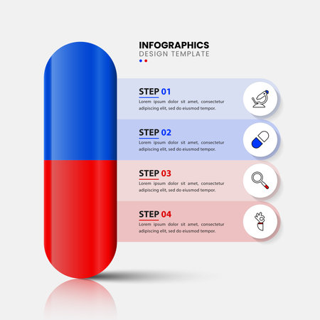 Infographic design template. Creative concept with 4 steps. Can be used for workflow layout, diagram, banner, webdesign. Vector illustrationのイラスト素材