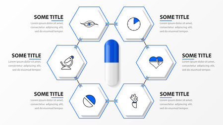 Infographic design template. Creative concept with 6 steps. Can be used for workflow layout, diagram, banner, webdesign. Vector illustrationのイラスト素材