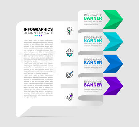 Infographic design template. Creative concept with 4 steps. Can be used for workflow layout, diagram, banner, webdesign. Vector illustration.のイラスト素材