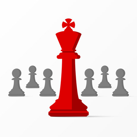 Think differently concept. Business metaphor with chess. Vector illustrationのイラスト素材