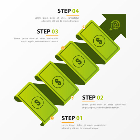 Ilustración de Infographic design template. Business concept with 4 steps. Can be used for workflow layout, diagram, banner, webdesign. Vector illustration - Imagen libre de derechos