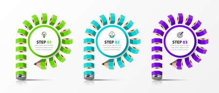 Infographic design template. Creative concept with 3 steps. Can be used for workflow layout, diagram, banner, webdesign. Vector illustrationのイラスト素材