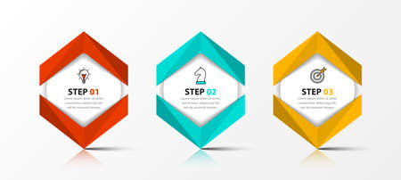 Infographic design template. Creative concept with 3 steps. Can be used for workflow layout, diagram, banner, webdesign. Vector illustration.のイラスト素材