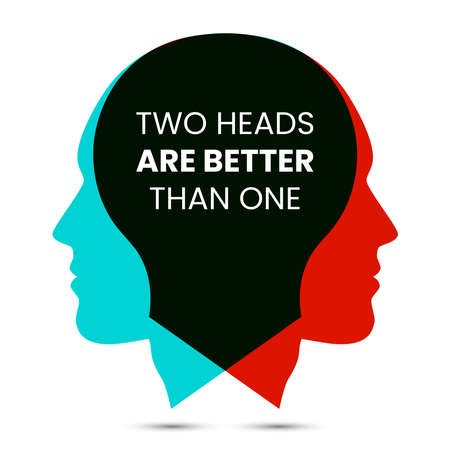 Two heads are better than one. Vector illustration