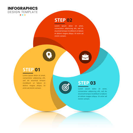 Infographic design template. Creative concept with 3 steps. Can be used for workflow layout, diagram, banner, web design. Vector illustrationのイラスト素材