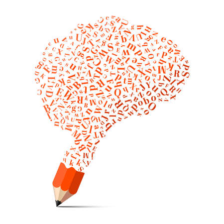 Pencil with letters. Education concept. Vector illustration.のイラスト素材