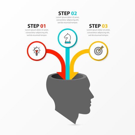 Infographic design template. Creative concept with 3 steps. Can be used for workflow layout, diagram, banner, webdesign. Vector illustrationのイラスト素材