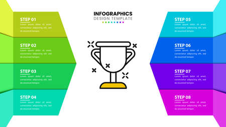 Infographic design template. Creative concept with 8 steps. Can be used for workflow layout, diagram, banner, webdesign. Vector illustrationのイラスト素材