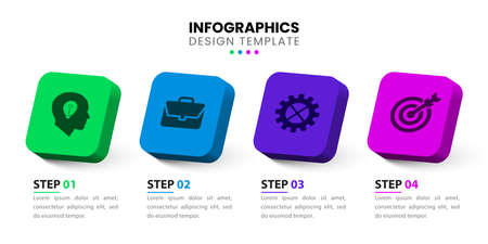 Infographic design template. Creative concept with 4 steps. Can be used for workflow layout, diagram, banner, webdesign. Vector illustrationのイラスト素材
