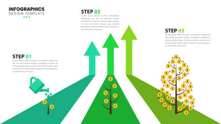 Investment and finance growth business concept with 7 steps. Can be used for workflow layout, diagram, banner, webdesign. Vector illustrationのイラスト素材