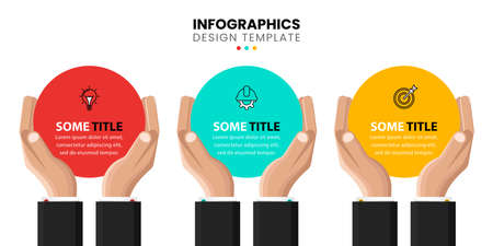 Infographic template with icons and 3 options or steps. Can be used for workflow layout, diagram, banner, webdesign. Vector illustrationのイラスト素材