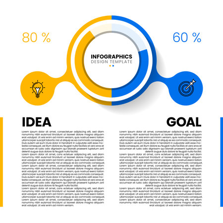 Infographic template with icons and 2 options or steps. Can be used for workflow layout, diagram, banner, web design. Vector illustrationのイラスト素材