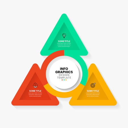Infographic template with icons and 3 options or steps. Can be used for workflow layout, diagram, banner, web design. Vector illustrationのイラスト素材