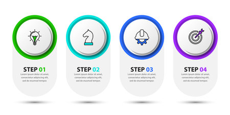 Infographic template with icons and 4 options or steps. Can be used for workflow layout, diagram, banner, web design. Vector illustrationのイラスト素材