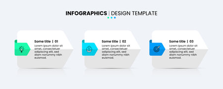 Infographic template with icons and 3 options or steps. Banners. Can be used for workflow layout, diagram, web design. Vector illustrationのイラスト素材