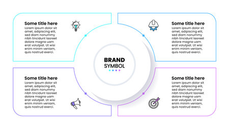 Infographic template with icons and 4 options or steps. Can be used for workflow layout, diagram, banner, web design. Vector illustrationのイラスト素材