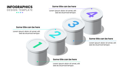 Infographic template with 4 options or steps. Columns. Can be used for workflow layout, diagram, banner, web design. Vector illustrationのイラスト素材